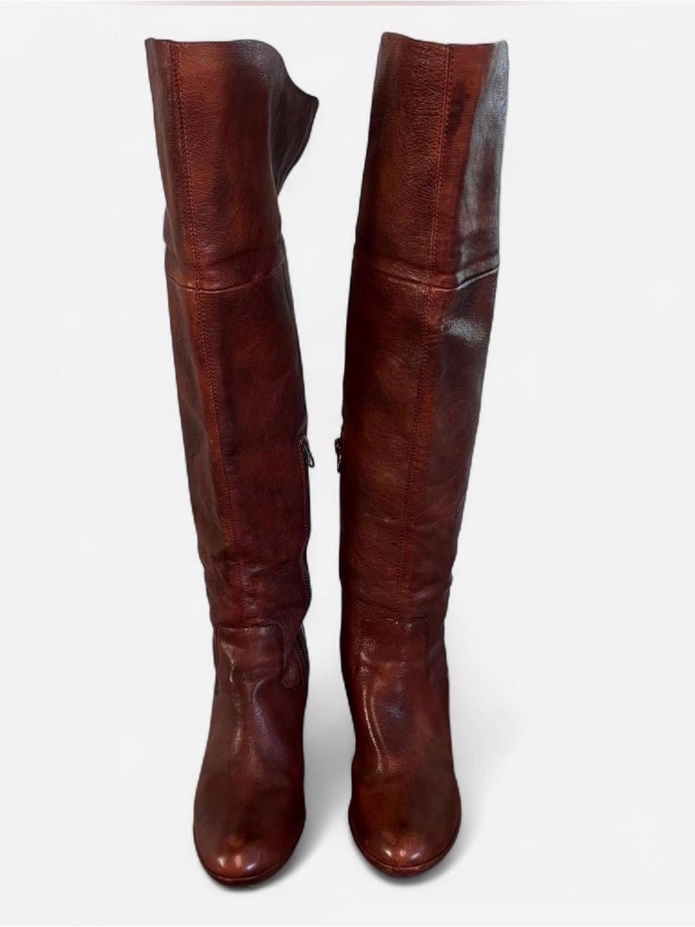 Kork-Ease vintage Bordo Adrianne Leather Knee High Wedge Boots Women’s 8.5